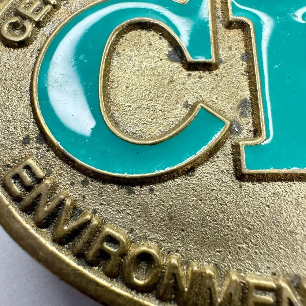 Vintage Dyna Buckle CEI Environmental Services Solid Brass Belt Buckle ✨